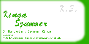 kinga szummer business card